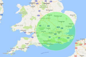 radius around harefield